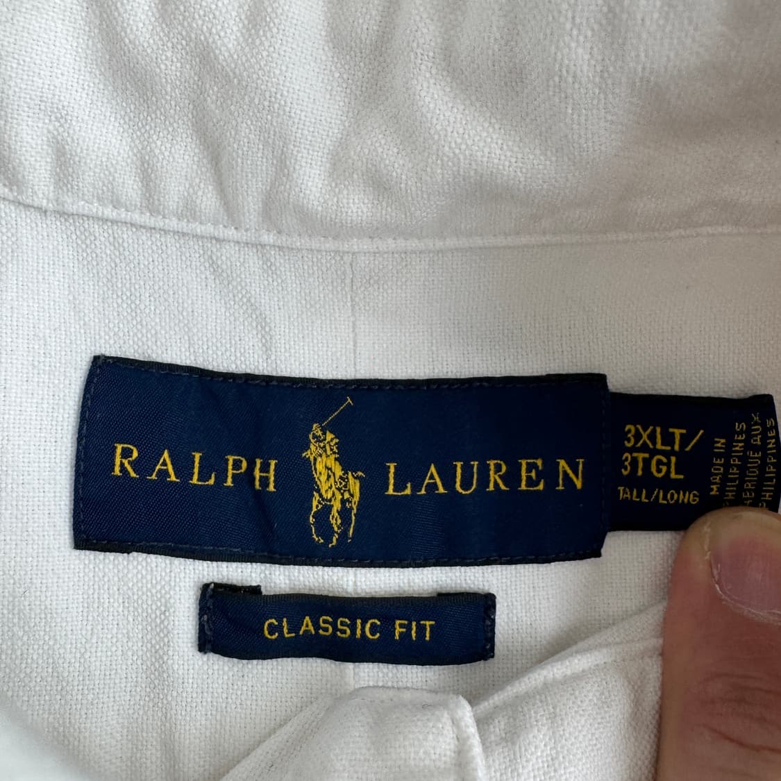 폴로 빅사이즈 포니 솔리드 화이트 옥스포드 반팔 셔츠 상품이미지4