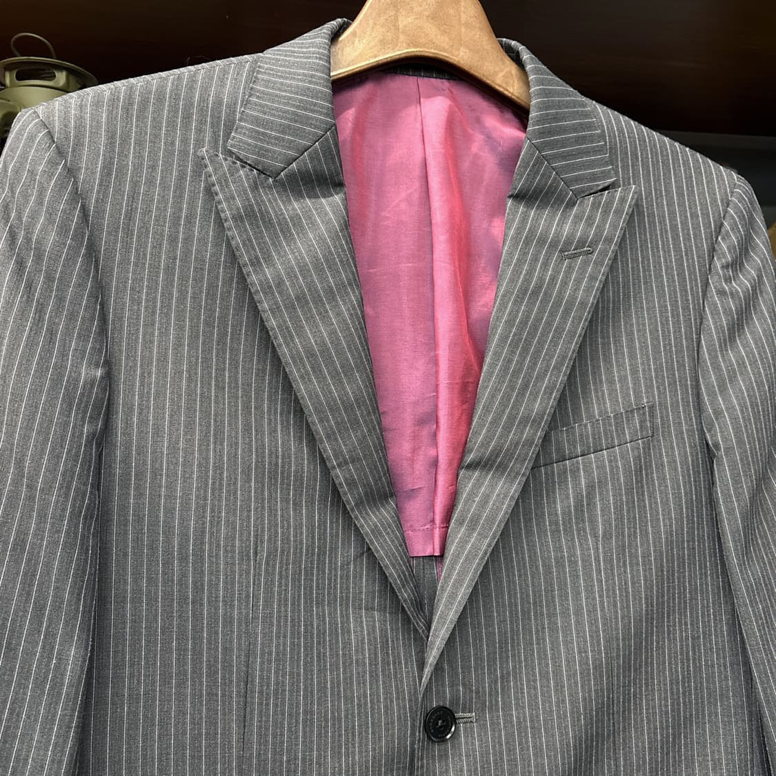 버버리 블랙라벨 SUPER 100's 실크울 스트라이프 수트셋업 N617 상품이미지5