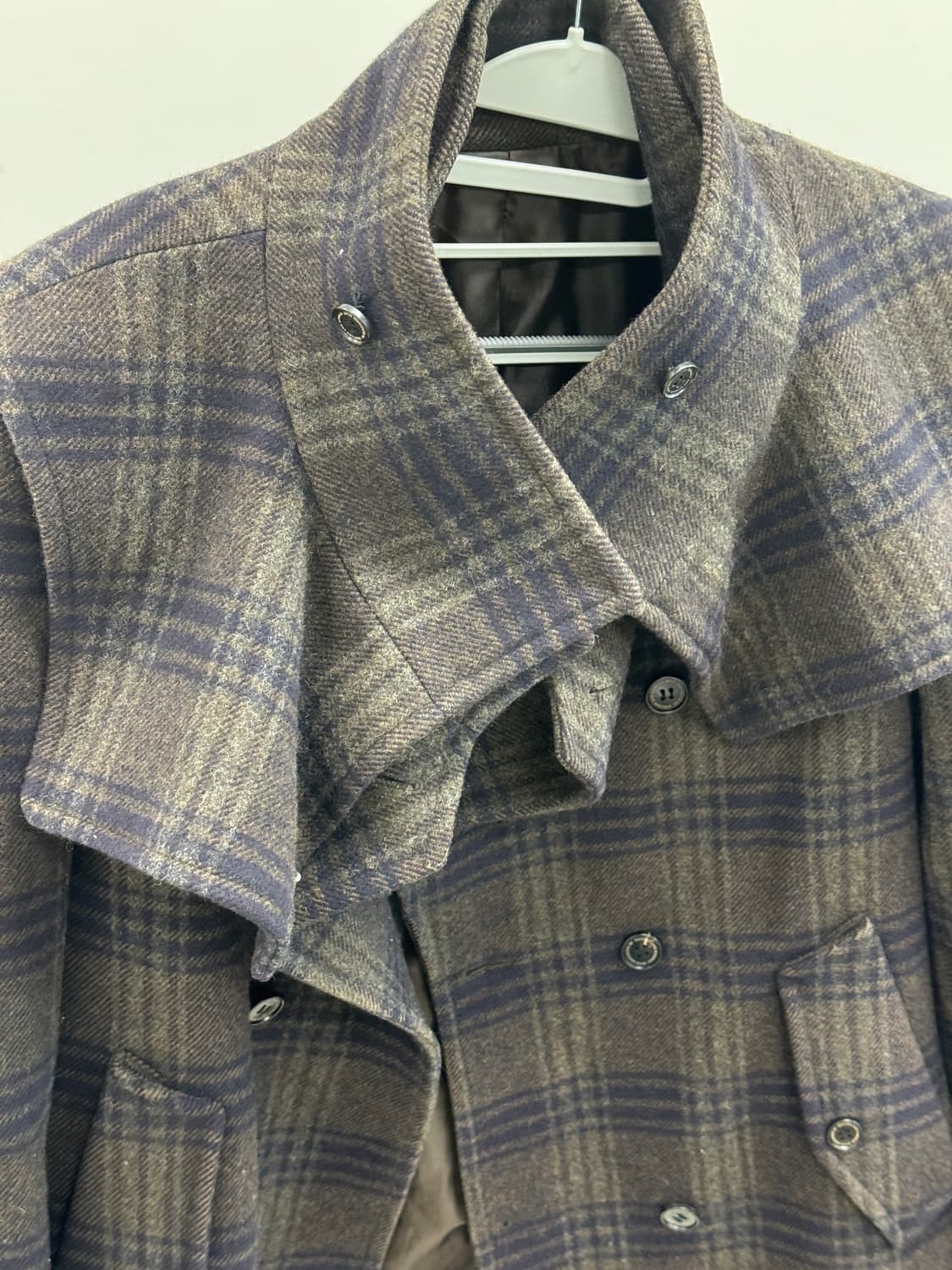 MVIO 체크 울 코트 105사이즈 상품이미지7