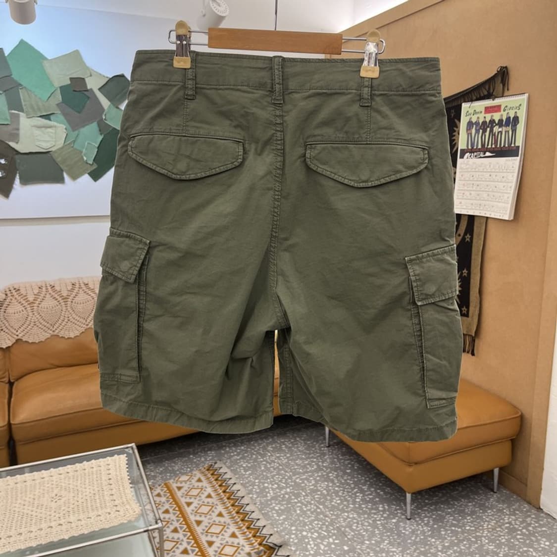 유니클로 빈티지 스트릿 말차카키 카고 반바지 S C11006 상품이미지4