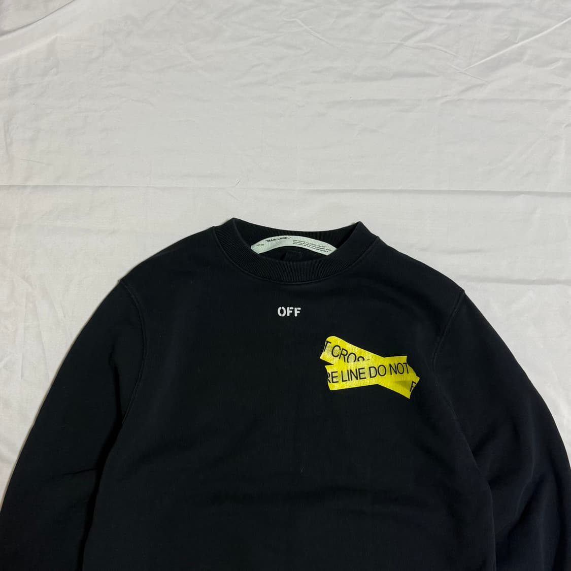 [XXS] 오프화이트 파이어 테이프 맨투맨 상품이미지2