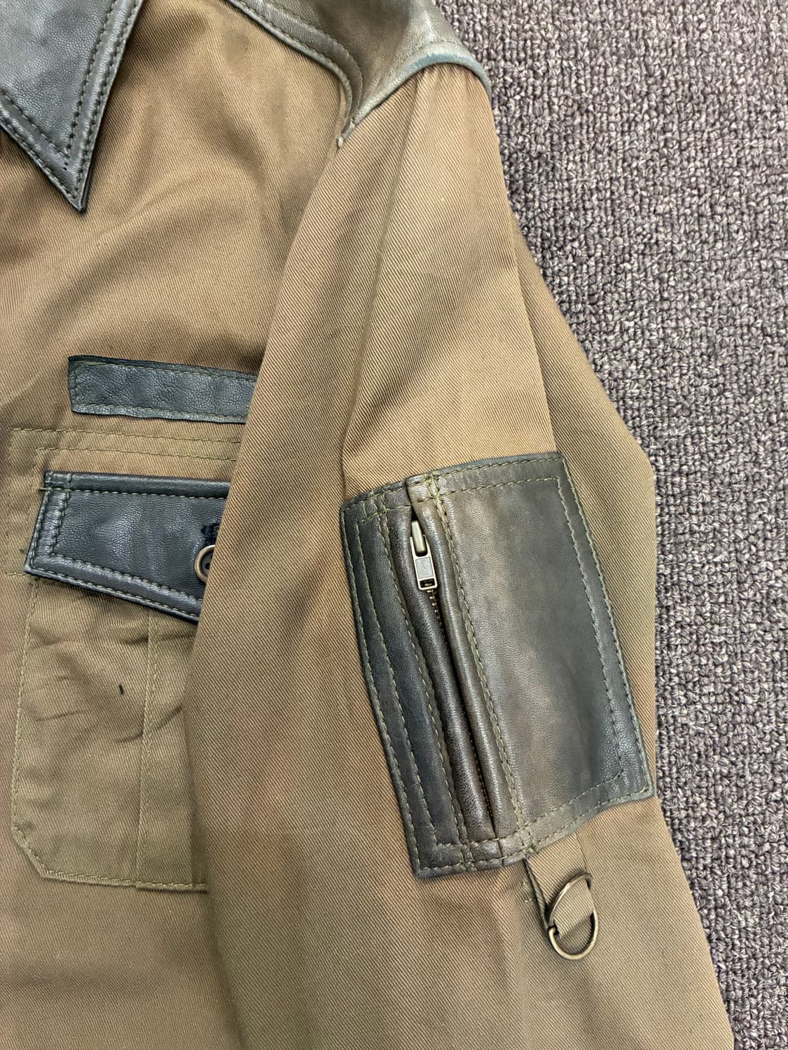 3)Japanese vintage 여성 가죽 디테일 셔츠 상품이미지7