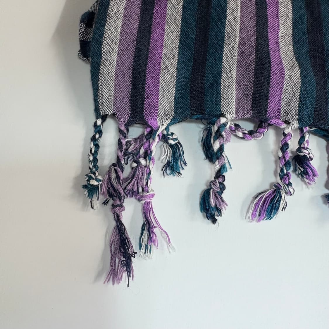 체크 스트라이프 코튼 태슬 머플러  상품이미지3