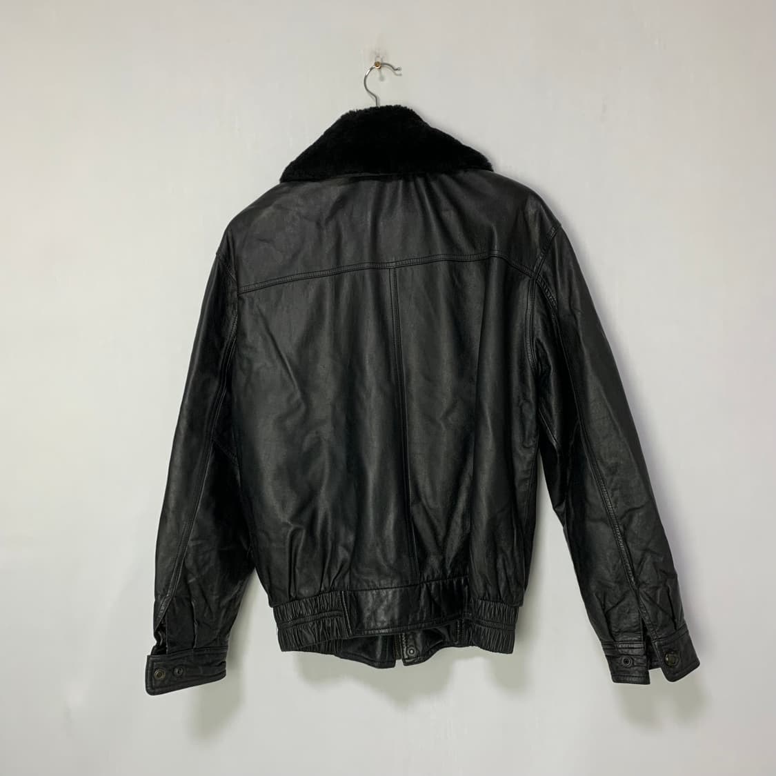 EMOTION 빈티지 양가죽 무스탕 리얼 레더 봄버 자켓 L 상품이미지8