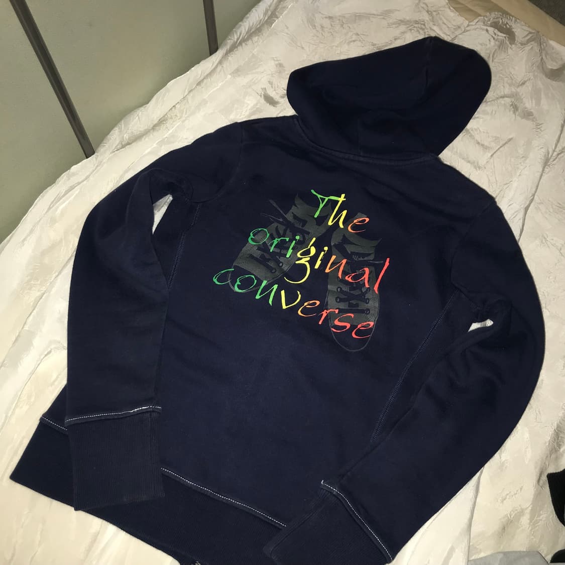 Converse 컨버스 백프린팅 슬림핏 기모 후드집업 상품이미지2