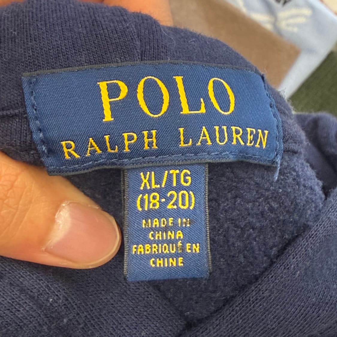 폴로 랄프로렌 S POLO 스펠아웃 네이비 후드티 상품이미지4