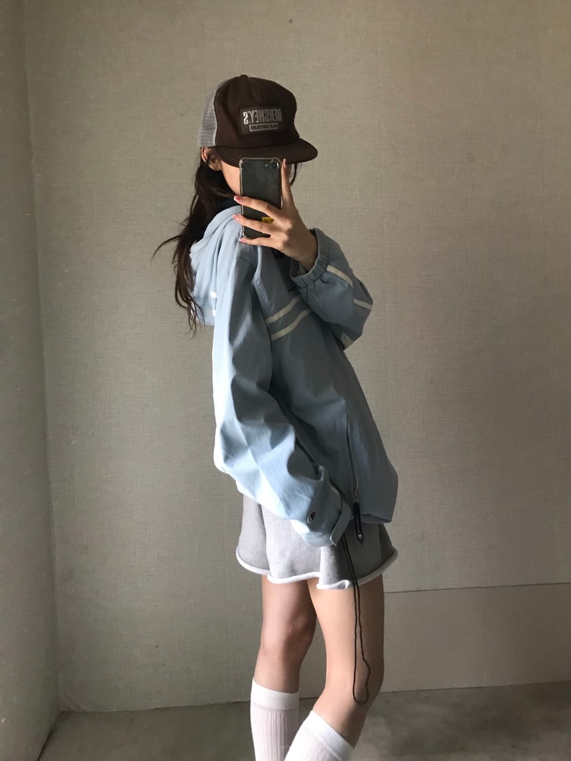 챔피온 연하늘 오버핏 바람막이 상품이미지3