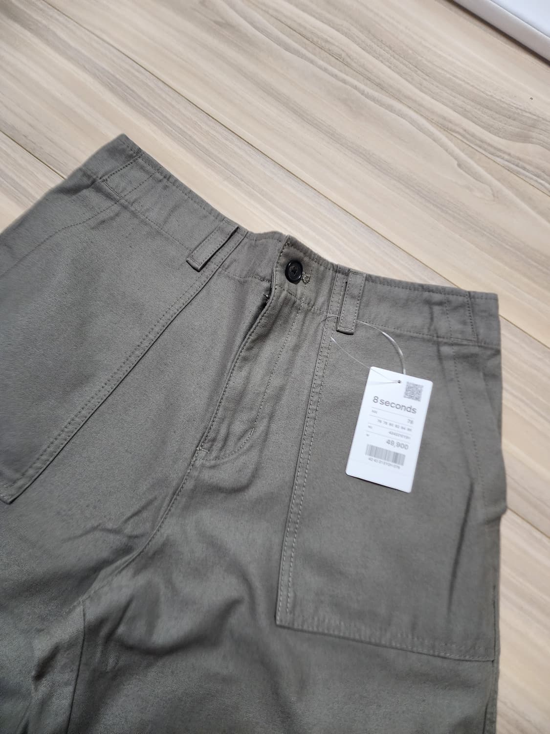 에잇세컨즈코튼퍼티그팬츠카키 상품이미지3