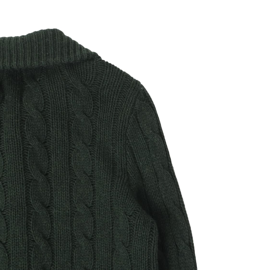 랄프로렌 딥 그린 엘보우패치 울 캐시미어 가디건 상품이미지6