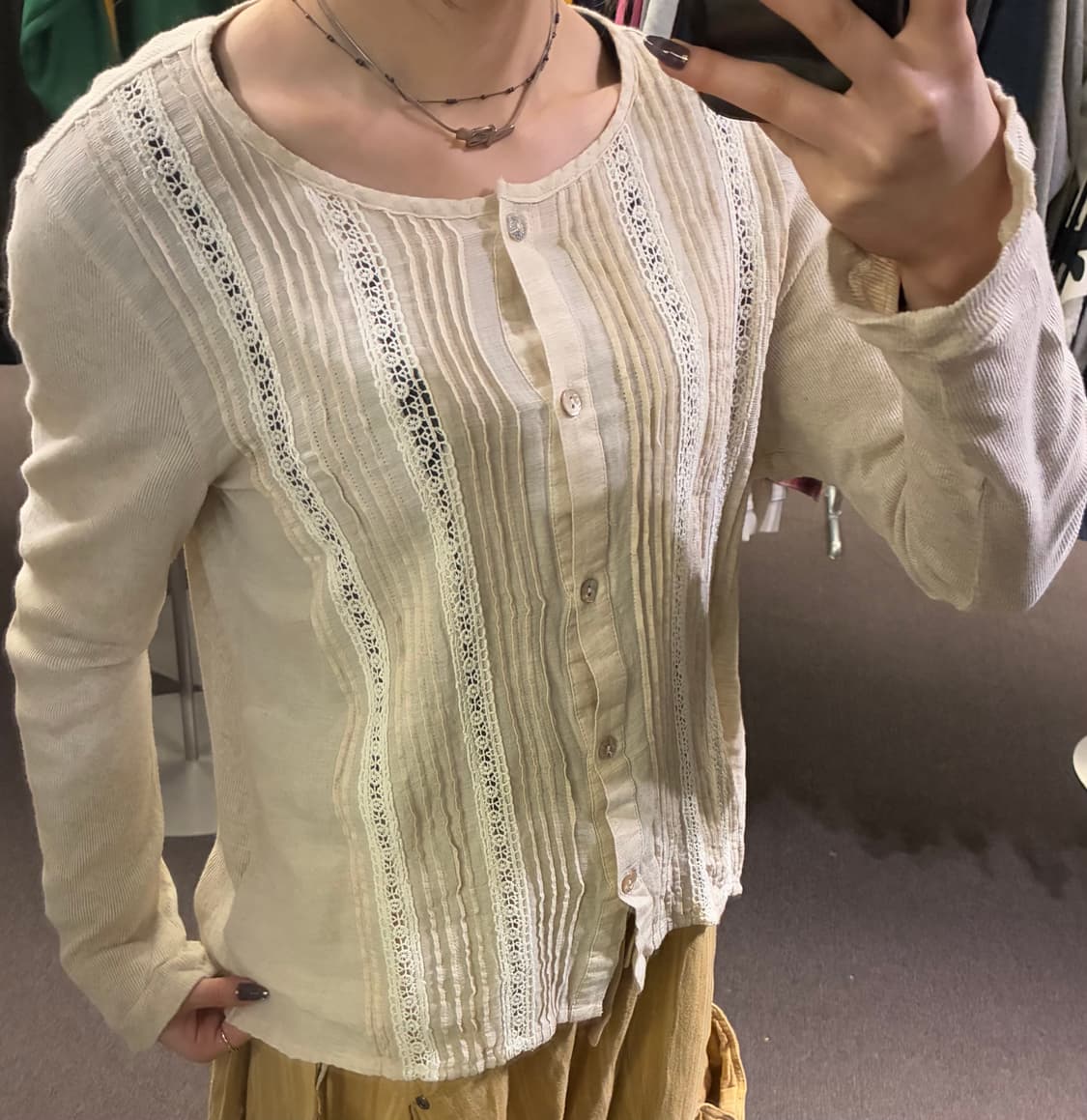 OS)Japanese vintage 여성 레이스 모리 롱슬리브 상품이미지2