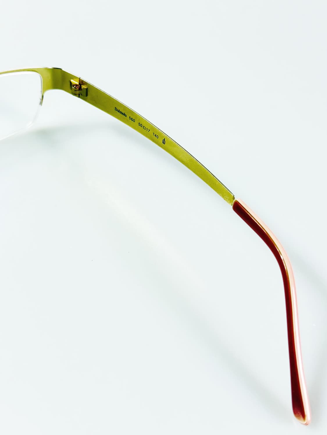 DOMOLU 핑크 골드 메탈 반무테 스퀘어 빈티지 안경 상품이미지6