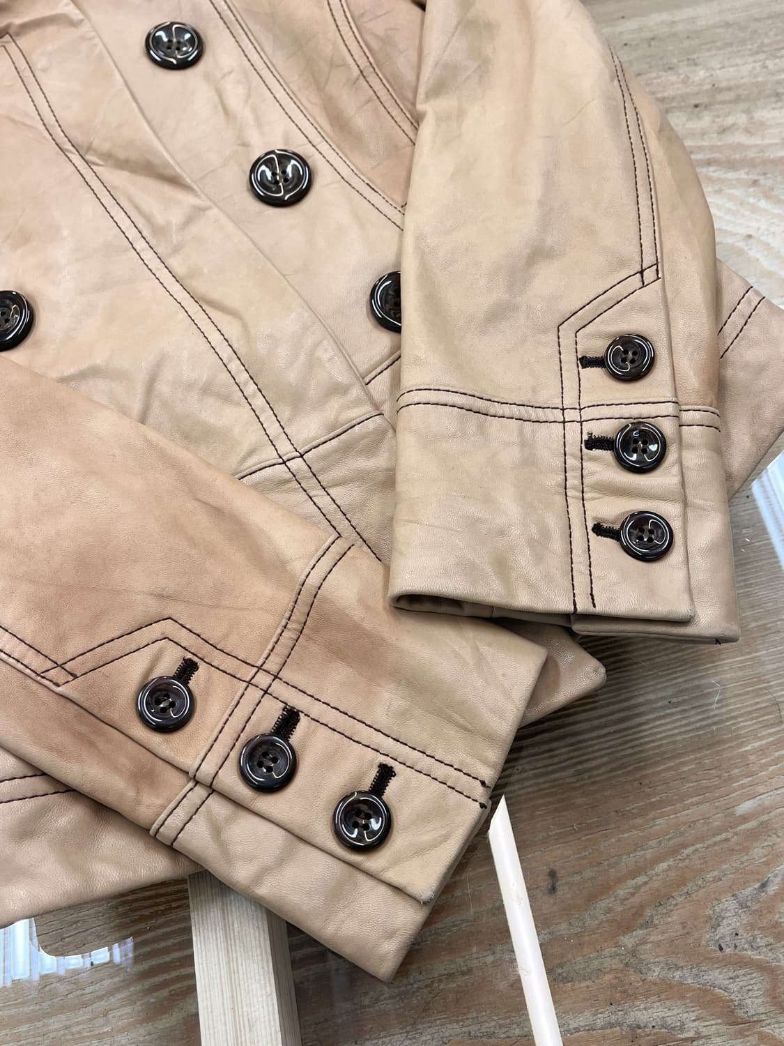 라레그로 더블 브레스티드 레더 자켓 상품이미지5