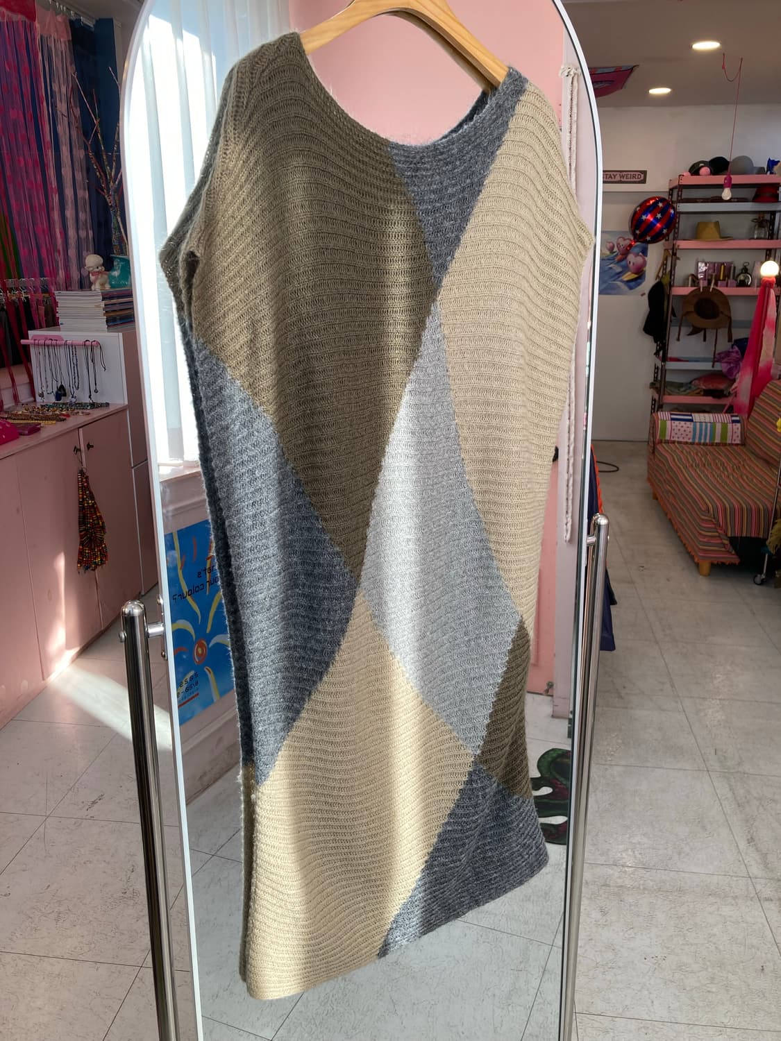 베네통 Benetton 패턴 니트 울 원피스 상품이미지5