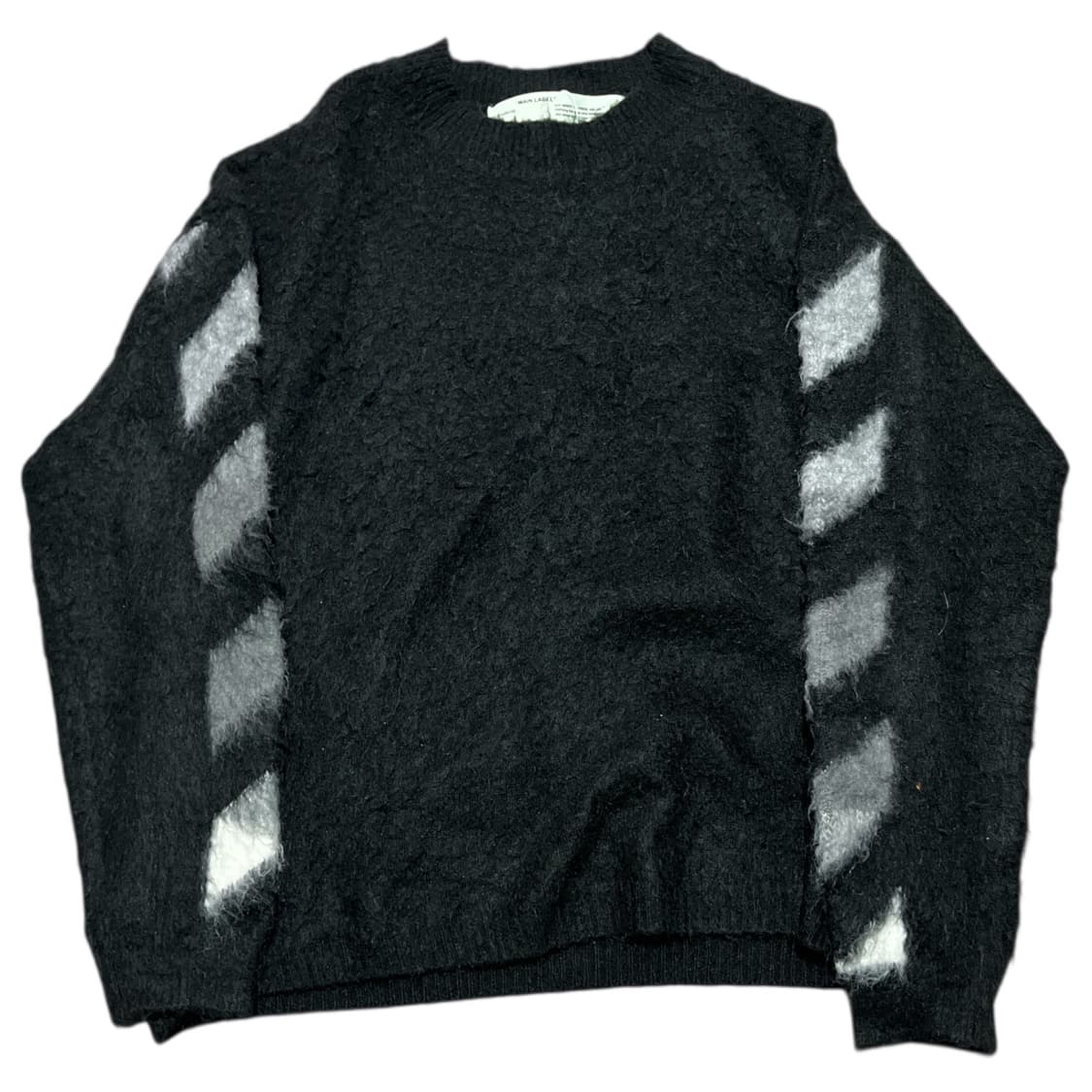 오프화이트 디아고날 브러쉬드 모헤어 니트 스웨터 상품이미지2