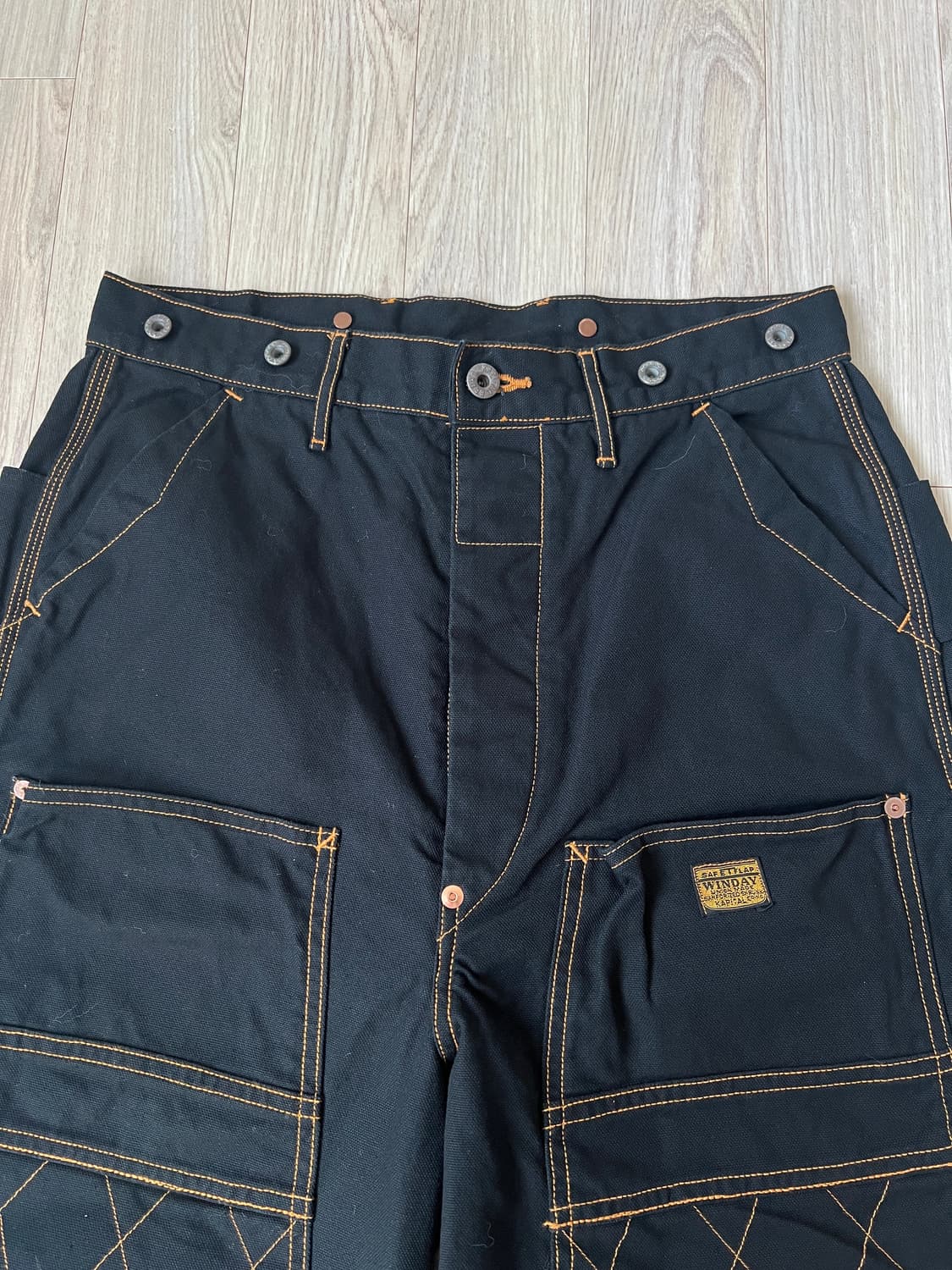 (새상품) 캐피탈 씬 캔버스 럼버 팬츠 블랙 상품이미지3