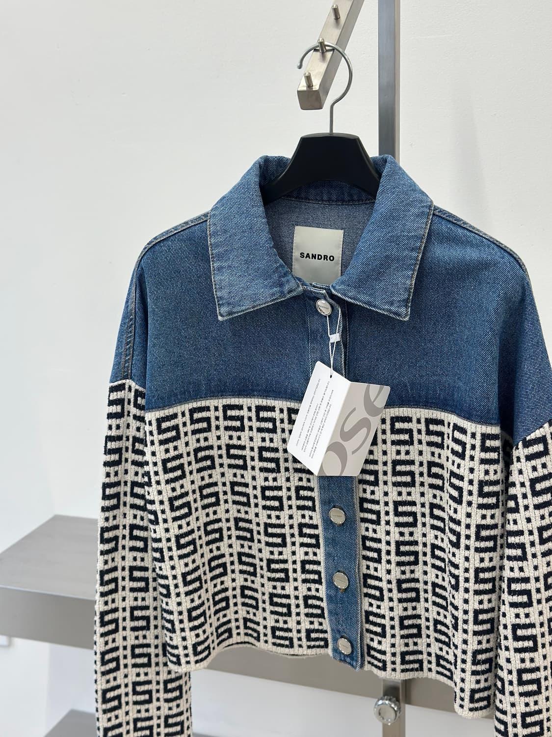 산드로 자카드 크롭 데님 자켓  상품이미지6