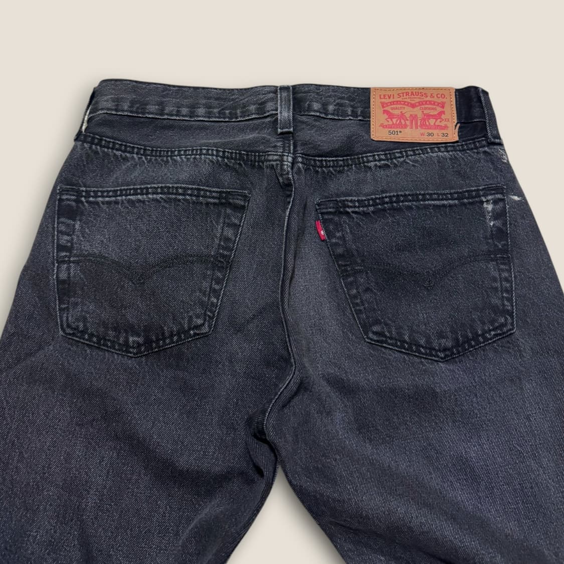 리바이스 501 워싱 흑청 데님 팬츠 31 상품이미지4