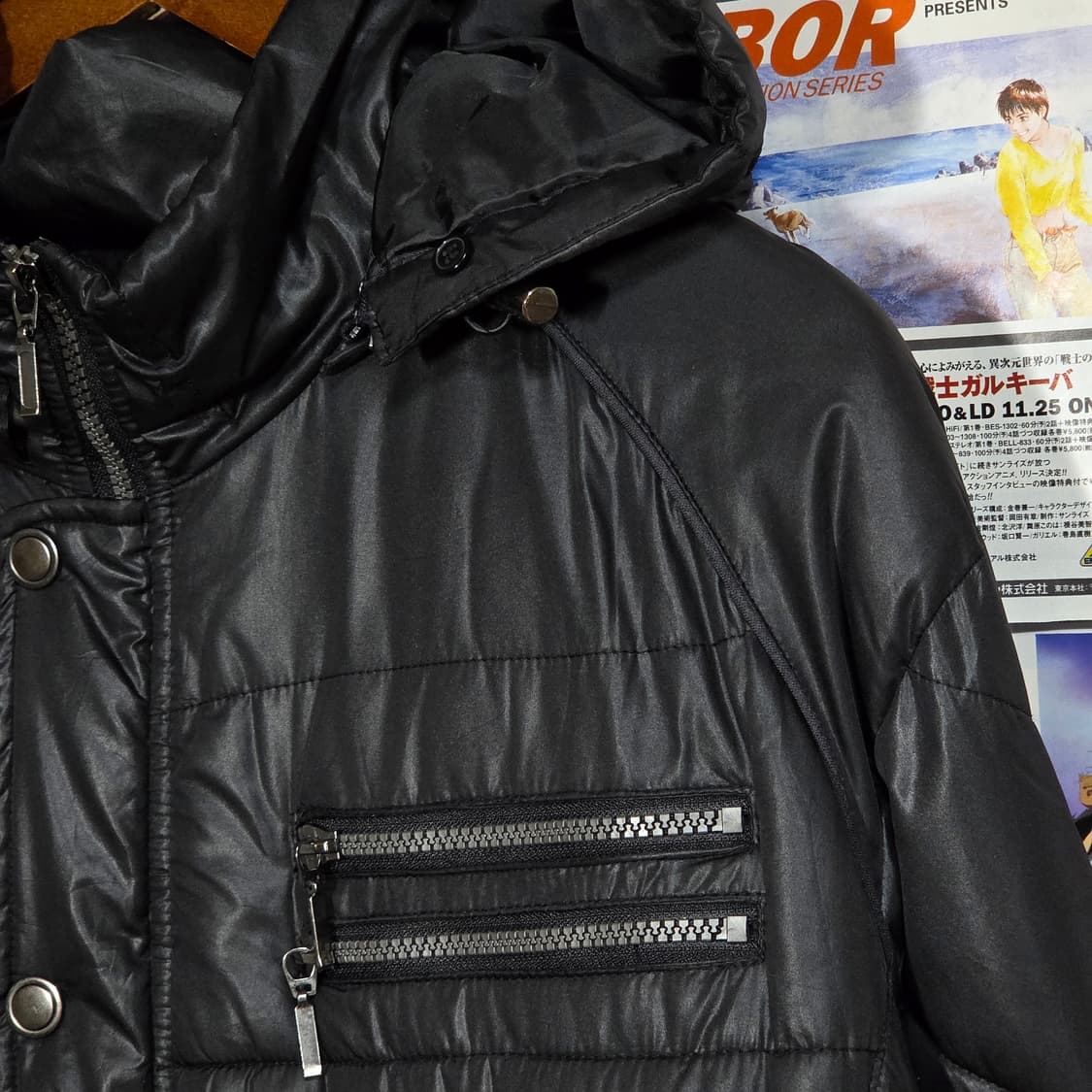 JPN 지퍼 라인 블랙 락시크 패딩 점퍼 상품이미지4