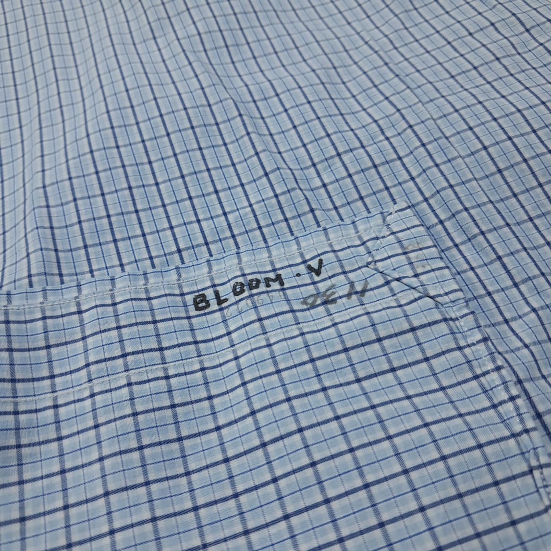CL434 XL 폴로 90s 말레이시아판 코튼 체크 블루 셔츠 남방 상품이미지6