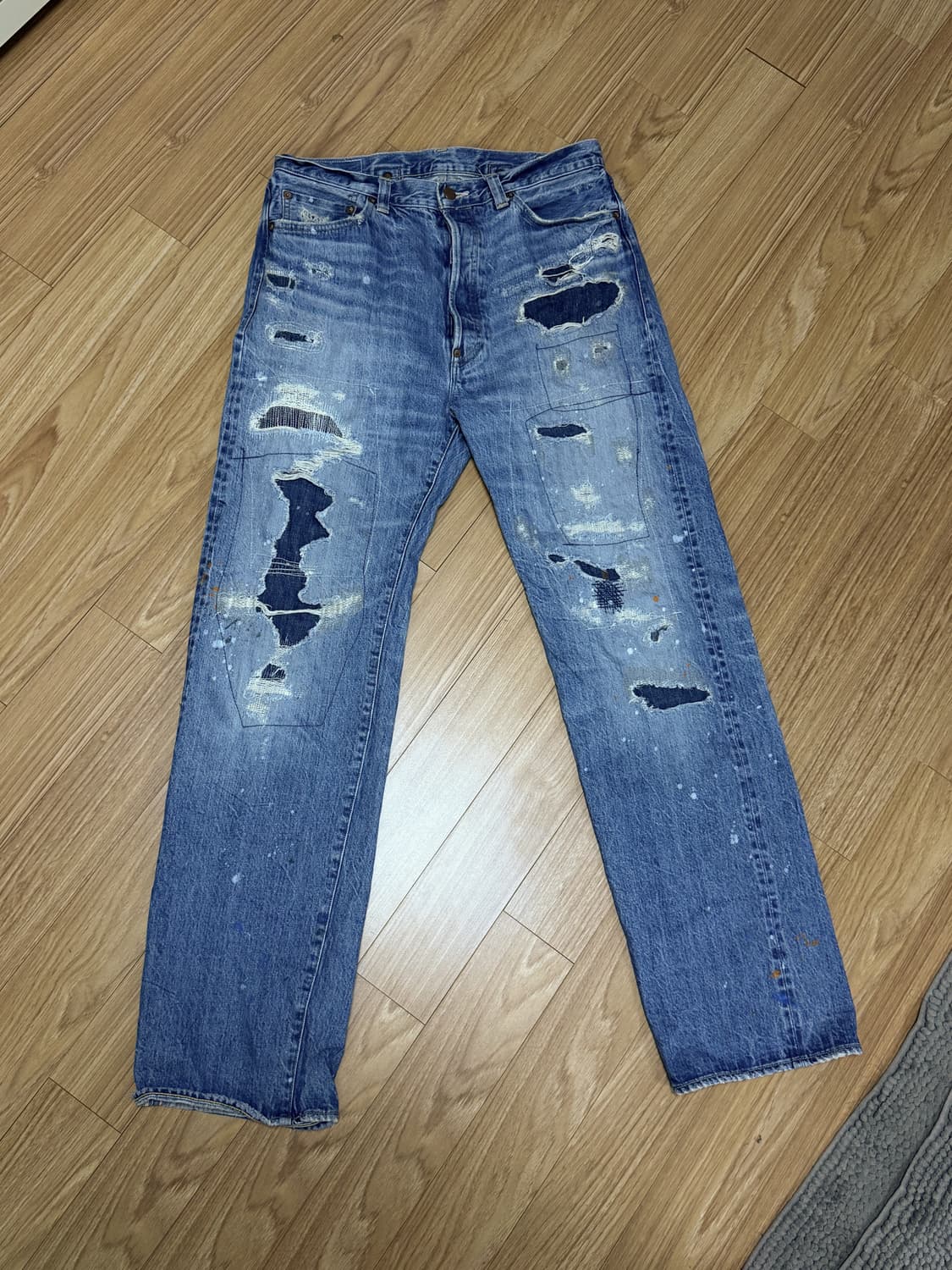 빅존 M103J 라보 한정판 리페어 데님 팬츠 상품이미지2