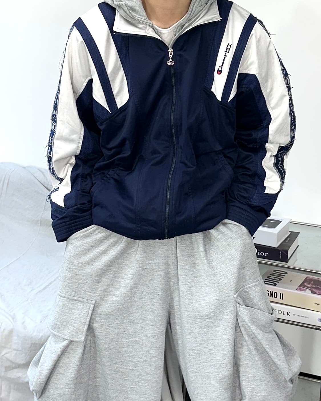 챔피온 올드스쿨 사이드라인 트랙탑 져지 L 상품이미지1