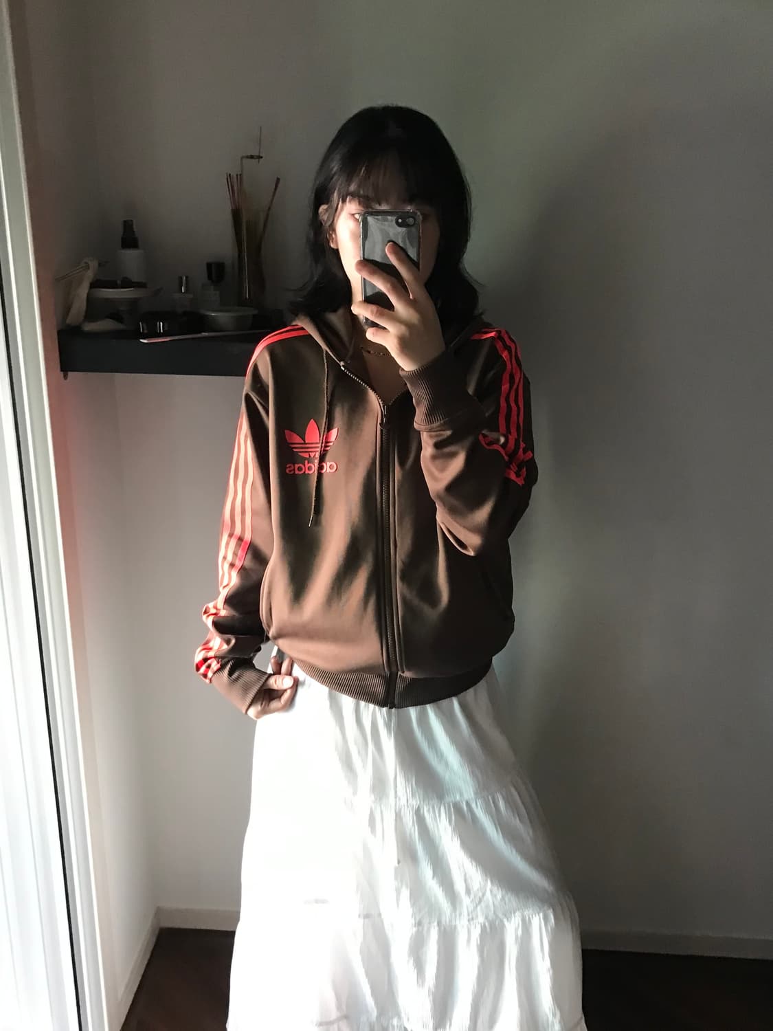 아디다스 올드스쿨 구파이어버드 초코브라운 트랙탑 후드 져지 후디드플락 상품이미지1