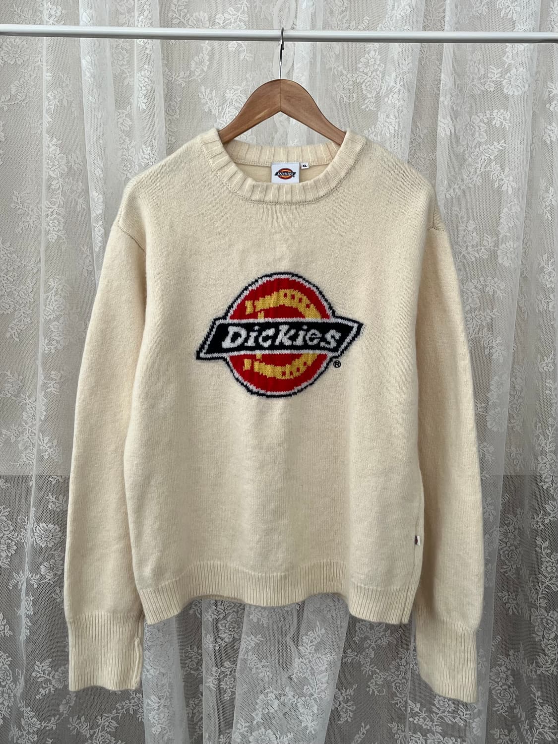 XL) 디키즈 트리 로고 풀오버 니트 아이보리 상품이미지1
