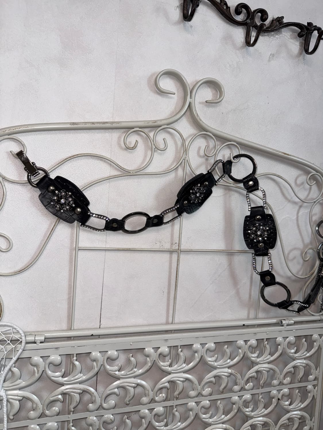 Black flower cubic chain belt 상품이미지2