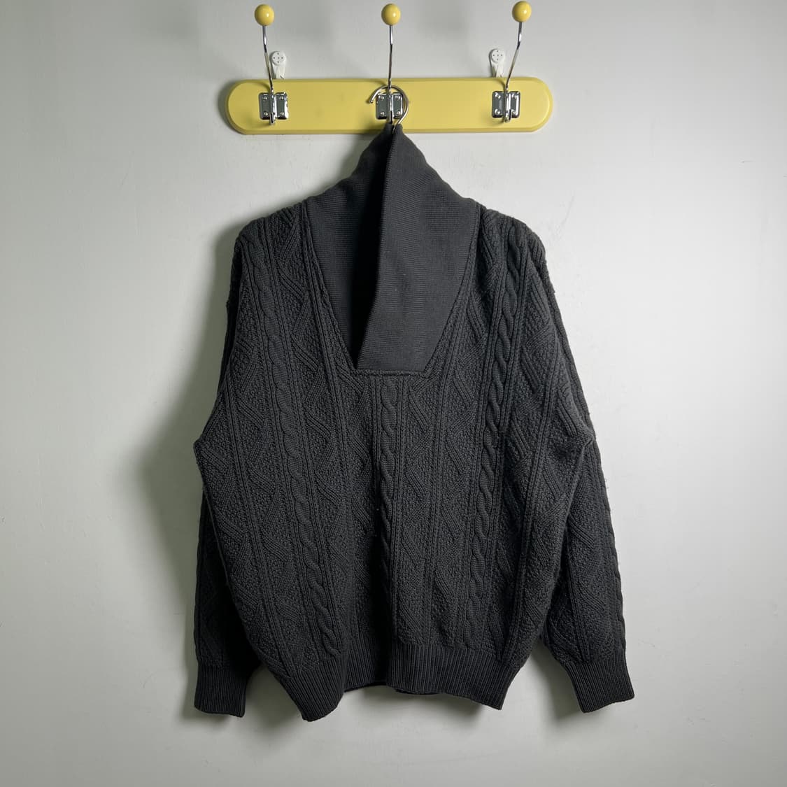 크리스찬 디올 무슈 숄 칼라 케이블 니트 스웨터 L 상품이미지7