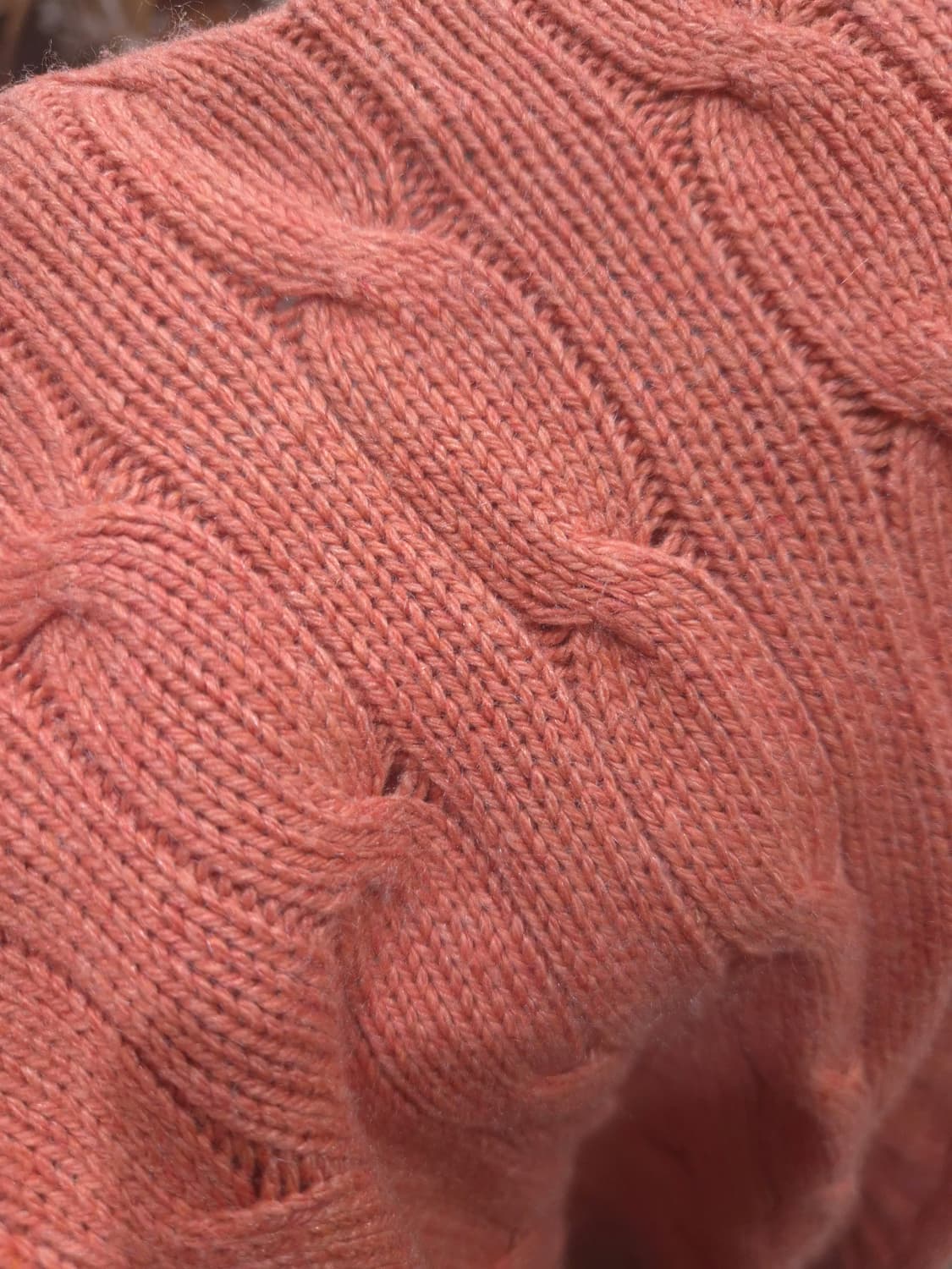 폴로 랄프로렌 케이블 브이넥 니트 오렌지 상품이미지5