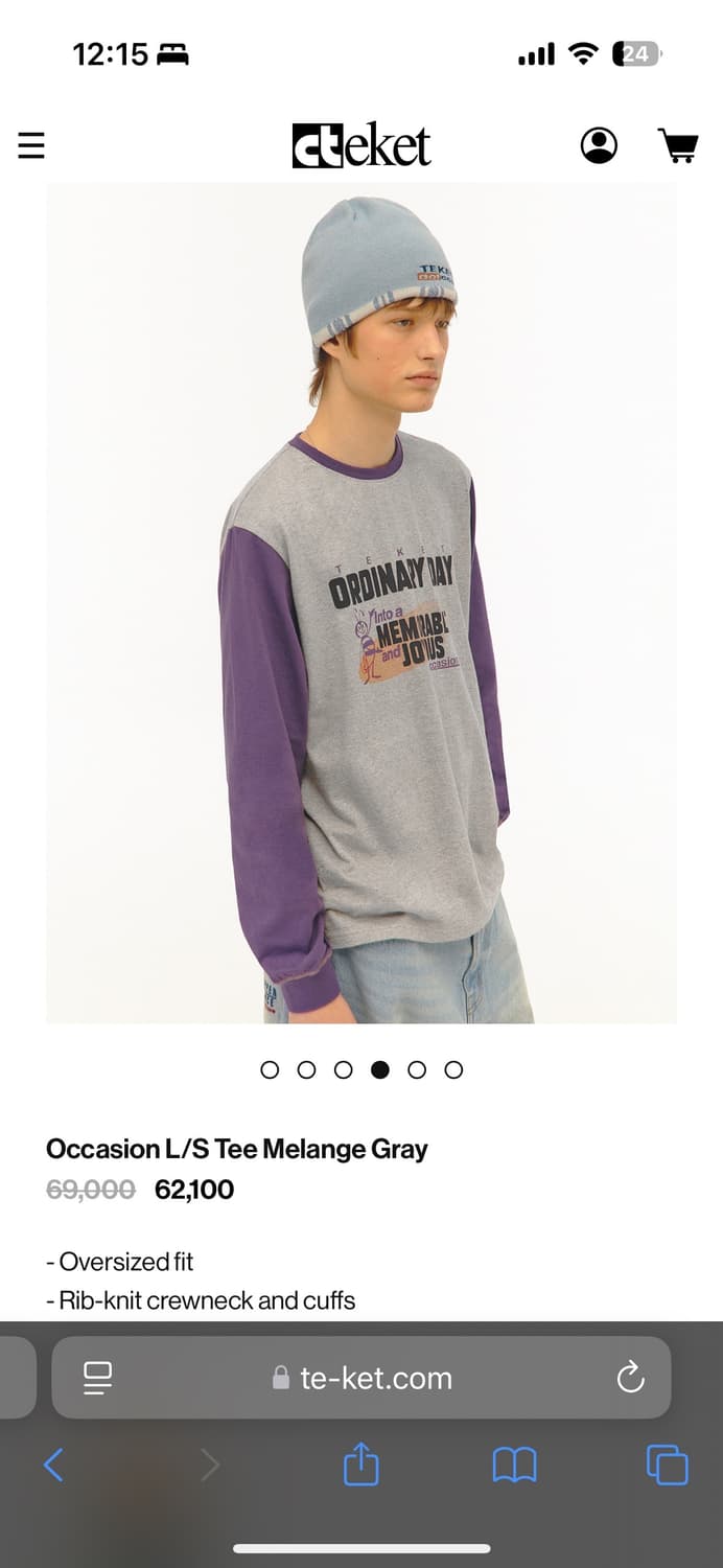 테켓 Teket Occasion L/S Tee Melange Gray L 상품이미지3