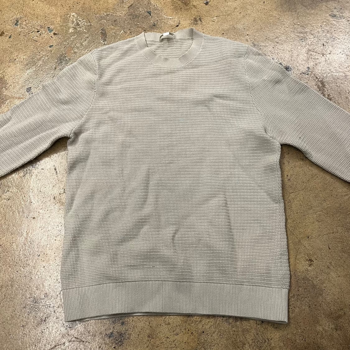 [정품/M] 코스 베이지색 와플 니트 맨투맨 티셔츠 b10 상품이미지3