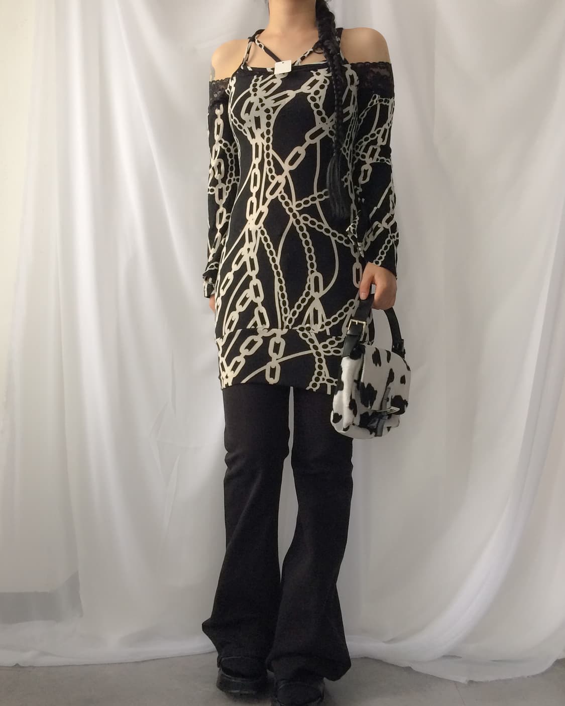 Chain pattern knit onepiece 상품이미지8