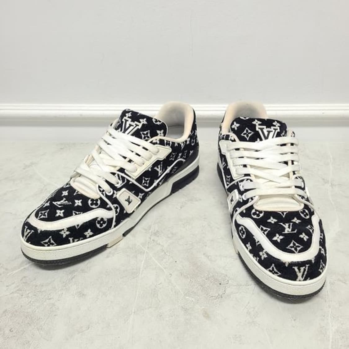 [풀구성] 루이비통 모노그램 벨벳 LV 트레이너 스니커즈 블랙 265 상품이미지2