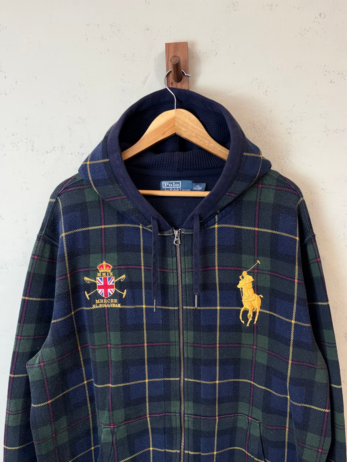 폴로랄프로렌 치프키프 블랙와치 빅포니 타탄체크 후드집업 상품이미지3
