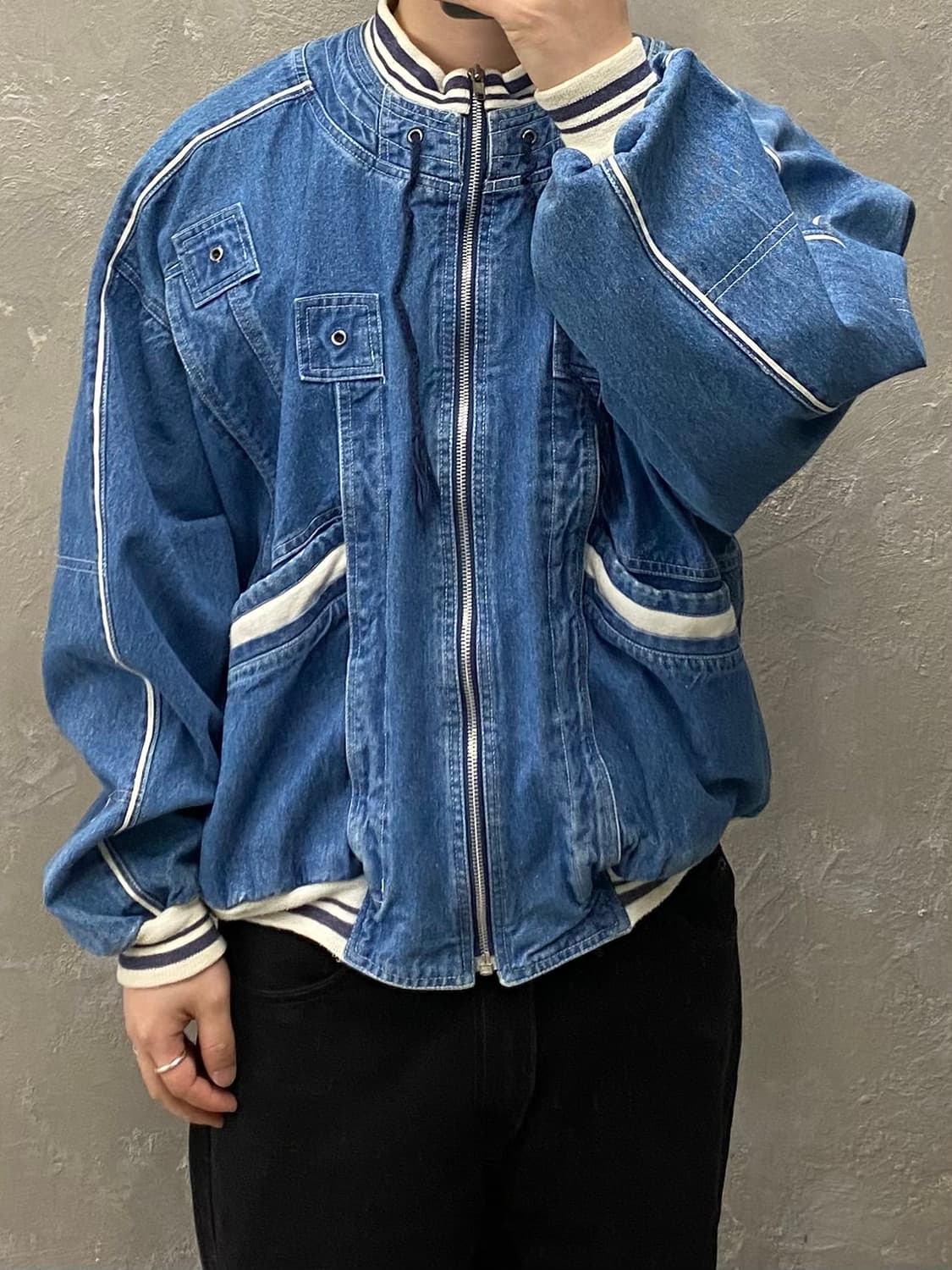 [F] 90s Vintage 빈티지 데님 집업 봄버자켓 상품이미지8
