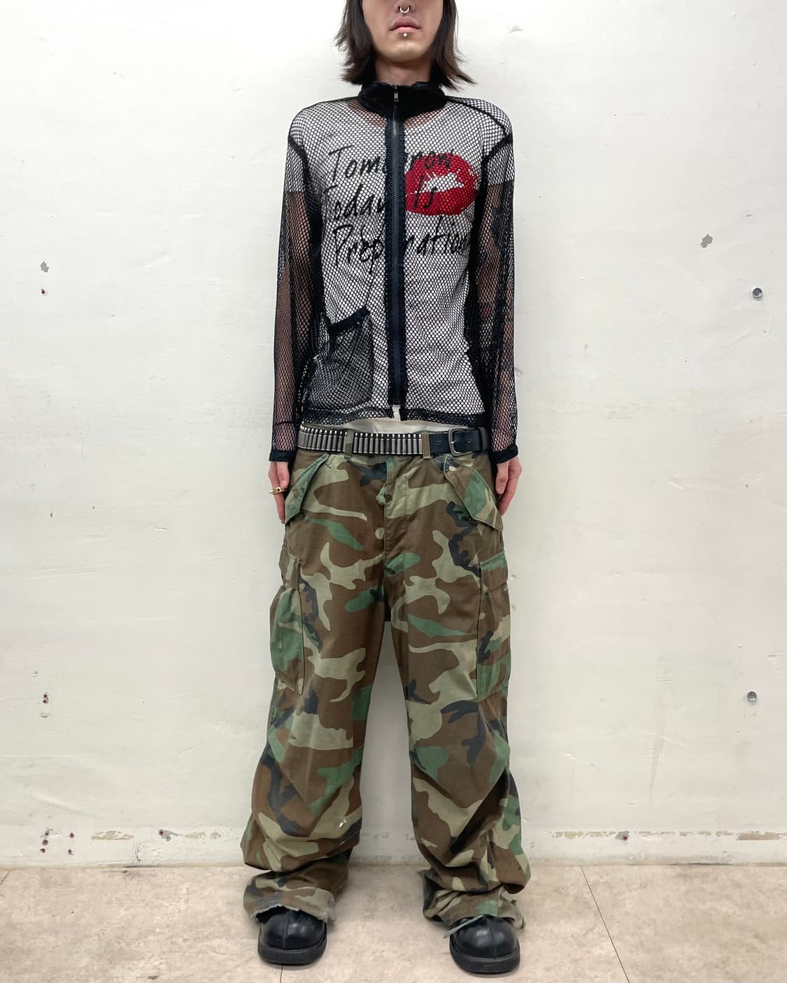 black mesh pocket zip-up 상품이미지4