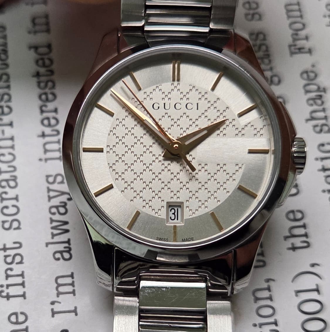 구찌 G타임리스 126.5 실버다이얼 여성용 쿼츠 브레이슬릿 ver.
 상품이미지1