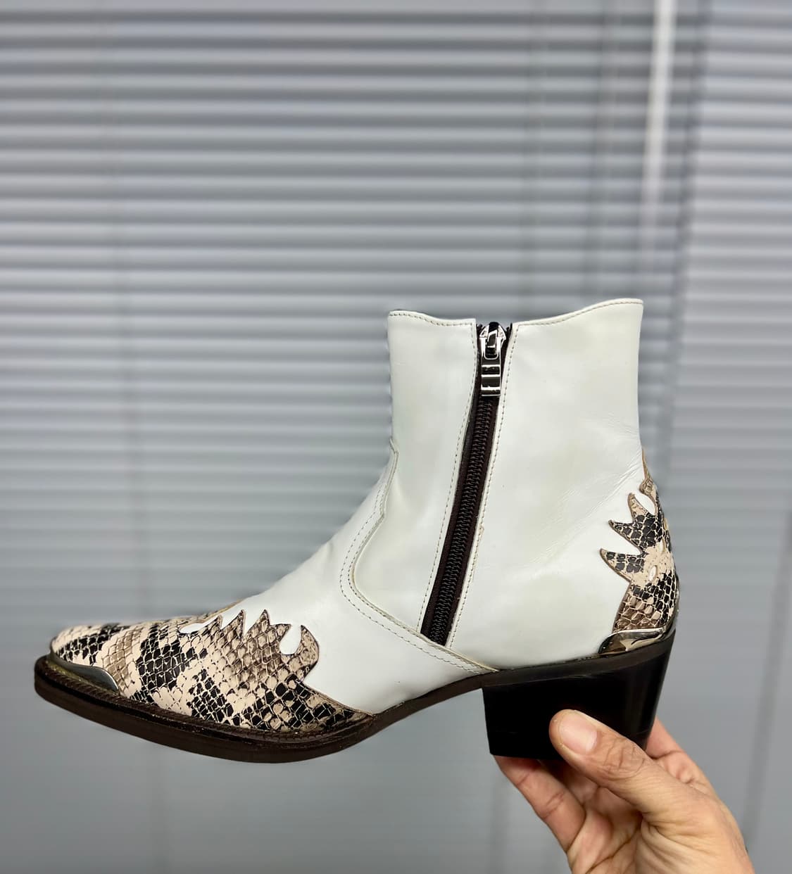 화이트 뱀피 웨스턴부츠 245 상품이미지7