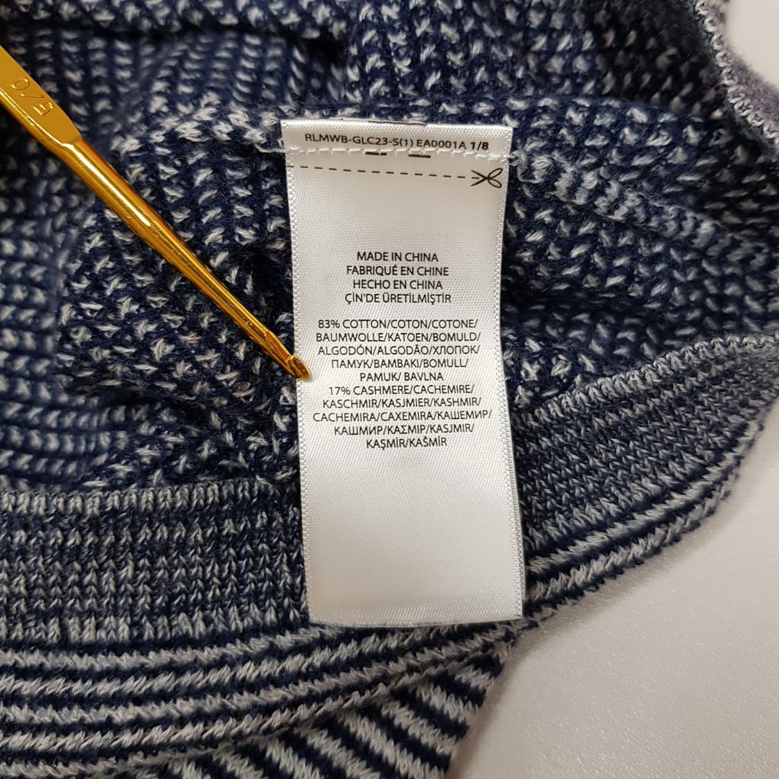 폴로 랄프로렌 스트라이프 코튼 캐시미어 니트 M사이즈 상품이미지4