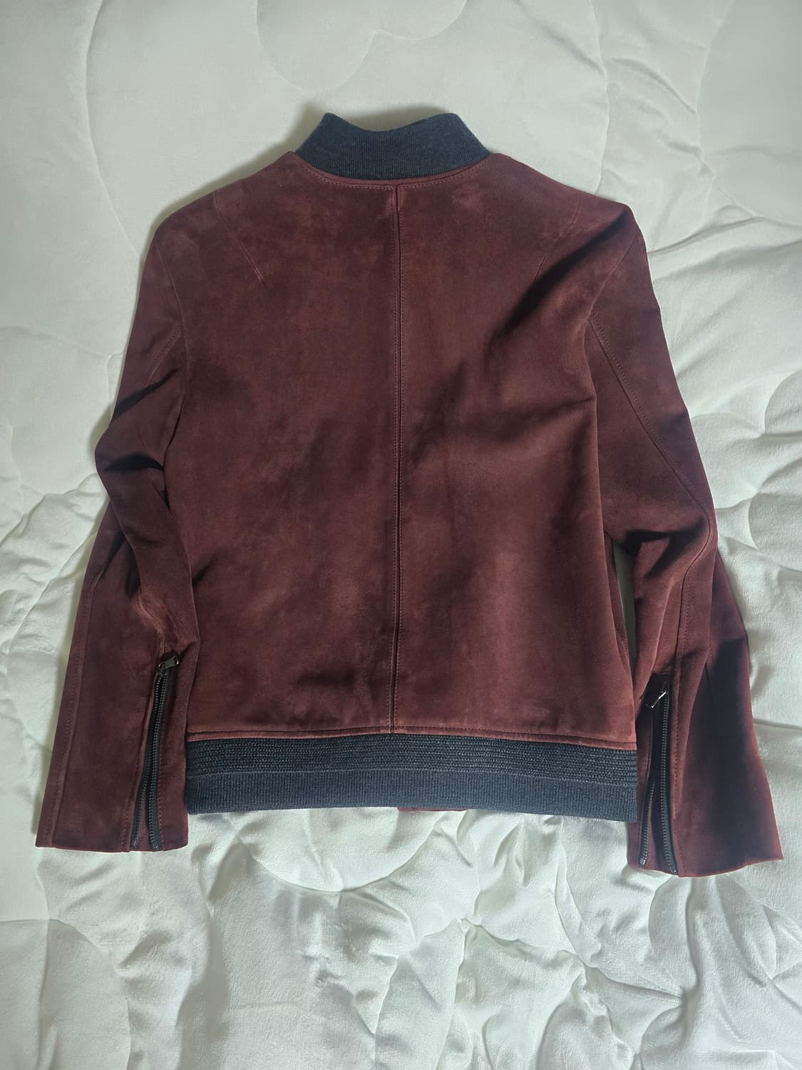 타임옴므 천연가죽(고트)스웨이드 자켓 (100사이즈) - 와인컬러 상품이미지5