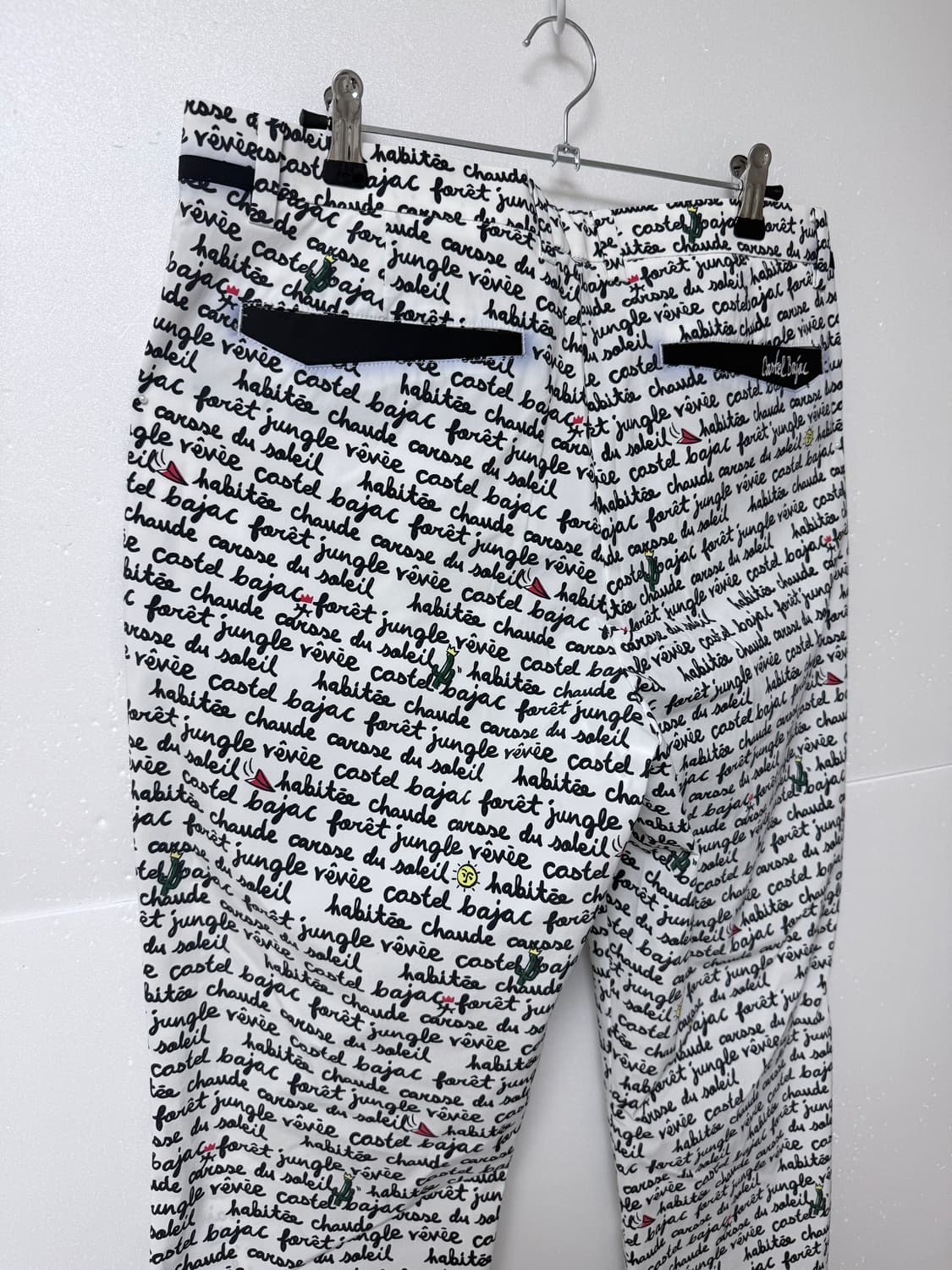 카스텔바작 골프 팬츠 화이트 레터링 슬림핏 새상품 30-31 상품이미지4