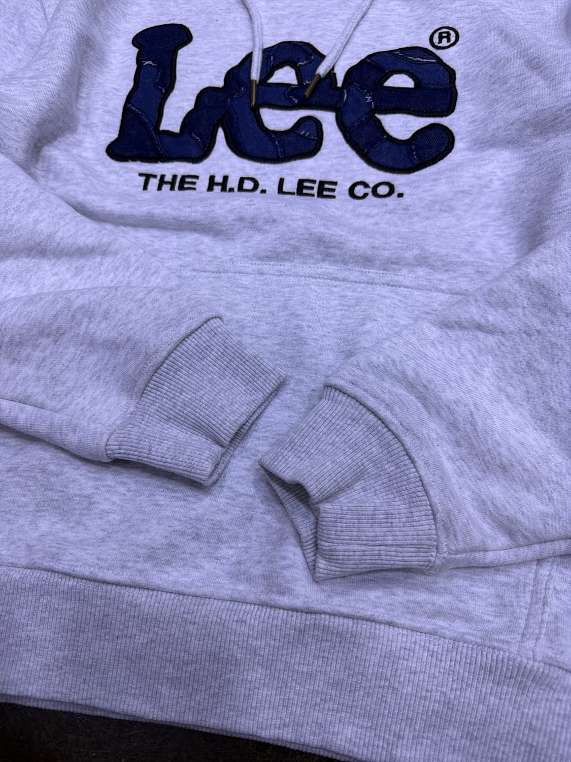 Lee 리 데님 패치워크 자수 후드티 후디 그레이 스탠다드핏 M 상품이미지5
