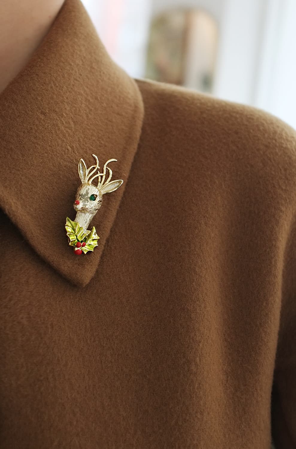 1970s 크리스마스 루돌프 빈티지브로치 빈티지악세사리 상품이미지1