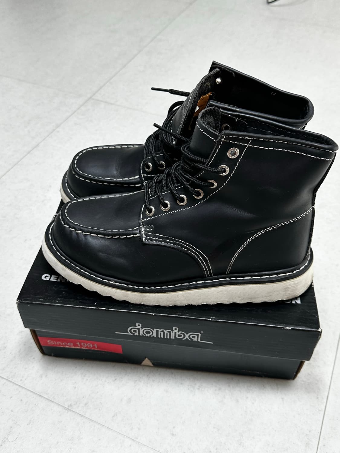 돔바 남자 소가죽 워커 상품이미지3