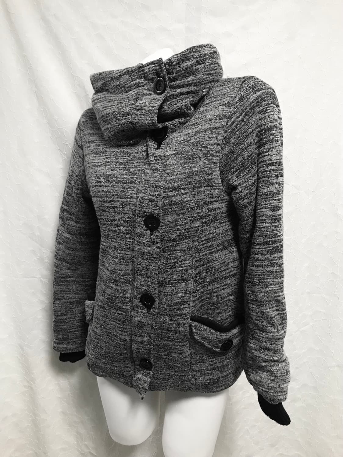 빈티지 vkei 펑크 사선 버튼 하이넥 집업 점퍼 상품이미지1