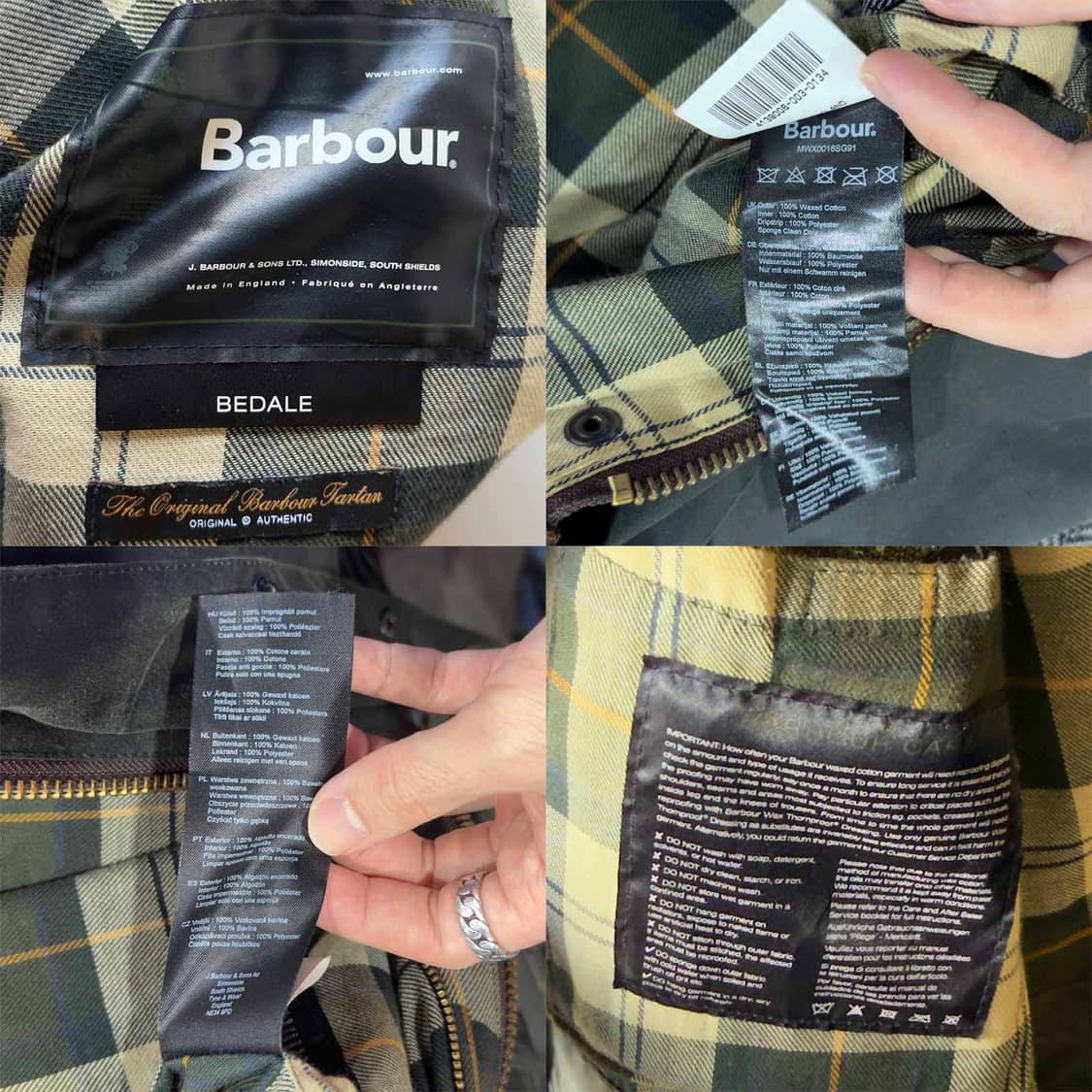 바버 비데일 올리브 왁스 자켓 상품이미지5