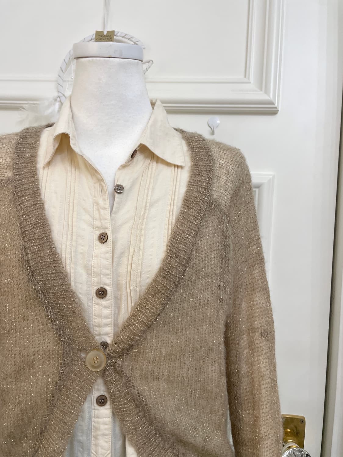 beige glitter reglan cardigan 상품이미지8