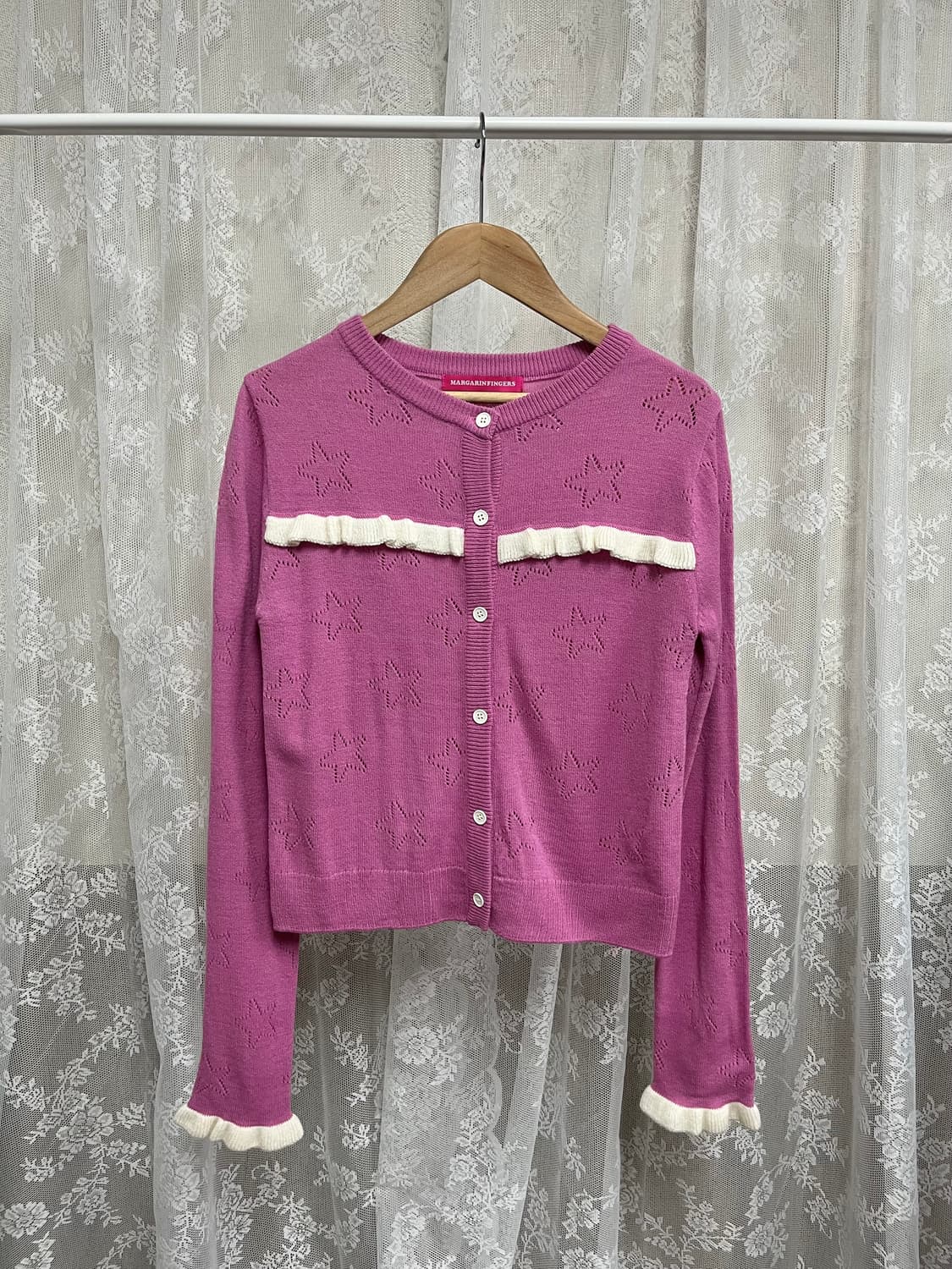 F) 마가린핑거스 스타 펀칭 니트 핑크 상품이미지1