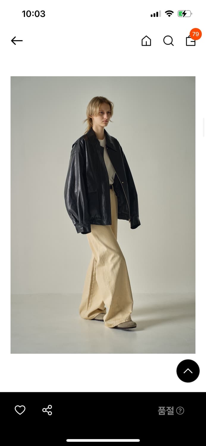 파사드패턴 오버핏 레더 블루종 m 상품이미지1